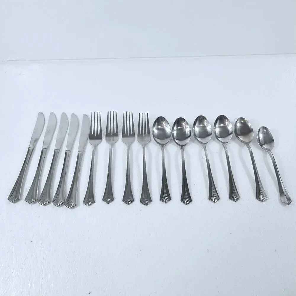 VTG Rogers Co Stainless Flatware Silverware LOT of 15 Pc Replacement Frosted